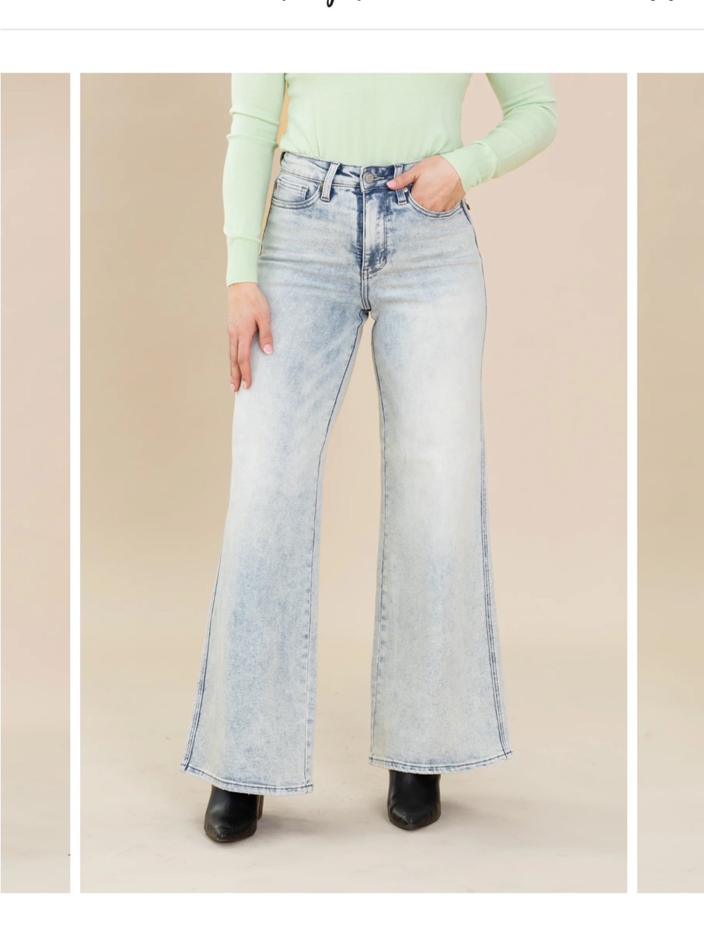 Judy Blue Retro Light Blue High-Rise Wide Leg Jeans